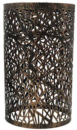 LEDSone Lampenschirm aus Metall, Vintage-Käfig, industrielles Metallkäfiglicht, DIY-Deckenleuchte, Pendelleuchten für Esszimmer, Schlafzimmer, Dachboden, Flur usw. (gebürstetes Kupfer, Muster 7)