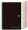 Oxford Cahier A4 quadrillé 5 x 5, couverture en plastique, 8 bandes de couleur, feuilles micro-perforées, couleur noire