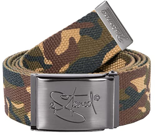 2Stoned Gürtel Stoffgürtel Desert Camo, matte Schnalle Classic, 4 cm breit, Koppelgürtel für Damen und Herren