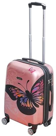CELIMS - Valise Cabine | Valise en Polycarbonates | 55 x 36 x 23 cm | 4 roulettes Doubles | Cadenas TSA | Rose Gold