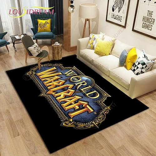 YZGAH World of Warcraft Teppiche Für Wohnzimmer, Schlafzimmer, Fußmatte, Plüsch, rutschfest, Stuhlteppich, Badezimmerteppich, Heimmode, Bodenmatte, H1224, 120 X 180 cm