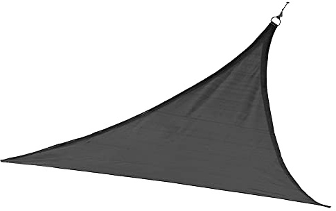 The Secret Home - Toldo Vela Triangular para Exteriores - 5x5 m - Color Negro - Toldo de Sombra Impermeable - Protección UV para Jardín, Terraza, Patio, Exteriores