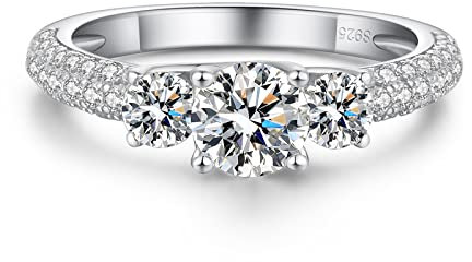 Ring Silber 925 Breit Diamant Ring Damen Ring Silber Zirkonia Ring größe 54 Ring Silber mit Stein Weißgold Ring Damen Verlobungsringe Hochzeitsring Ehering für Damen Braut