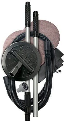 Hyde 9-inch Round Dust-Free Sander with Two-Piece Lightweight Extension Pole, Pivoting Head for Walls or Ceilings, Included 6 Foot Hose with Suction Control Valve Joins with Your Wet/Dry Vacuum