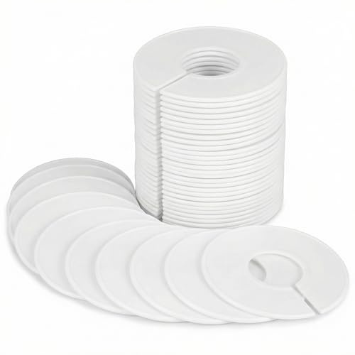 QWORK® 40 stück runde Kunststoff größenteiler, zum sortieren der kleidungsgröße und -Farbe, wiederverwendbar, weiße