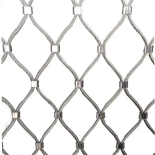 POCHY 304 Edelstahl Geschweißtes Drahtgeflecht, Sicheres Netz Balkon Treppenschutz Absturzsicherung 10cm/8cm/5 cm Maschenweite, Gartenzaun (Color : 8cm, Size : 1x8m(3.3x26.2ft))