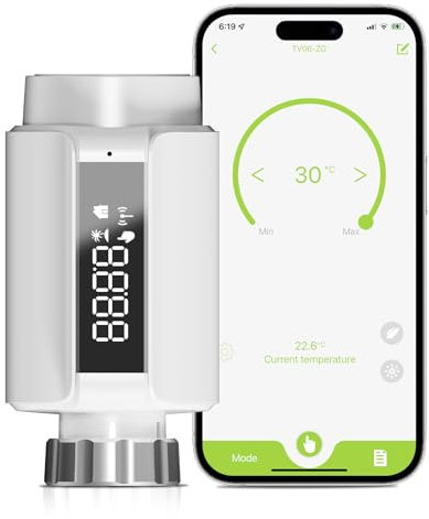 BSEED Smart Home 1er Pack WiFi Touch Thermostat Heizung mit Zigbee Hub ECO Heizkosten sparen Heizkörperthermostat Ventil Alexa Google Home Tuya kompatibel LED-Display ohne Batterien