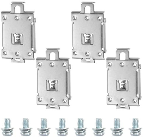 4 Stück Festes Halbleiterrelais Feste Klemmschelle für 35-mm-DIN-Schiene Befestigungswinkel Halbleiterrelais-Adapter Silver