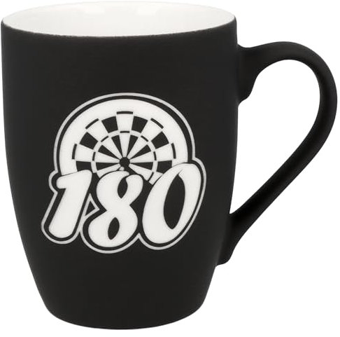 Spruchreif | Soft-Touch Tasse 180 mit Dartscheiben-Motiv – Beidseitig gravierte Tasse für Dartfans | Geschenk für Dartspieler, Hobbywerfer & Vereinskollegen | 350 ml