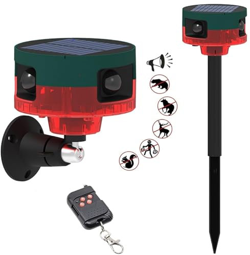 Barking Dog Alarm, 129db Barking Dog Motion Sensor, 360° Motion Alarm Outdoor with Wireless Remote, Recording&13 Kinds of Sound Loud Noise Maker for Home Security, Sirens