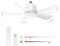 ORIA Ceiling Fans with Lights, Modern Fan Lighting with Remote Timing, 5 Wind Speeds, Light Dimmable, Silent LED Ceiling Light Fan for Bedroom, Living Room, Kids Room, Garage, 3000-6000K