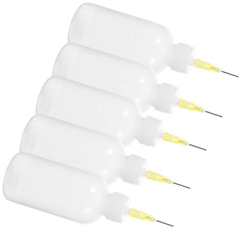 CIMAXIC 5 Stücke Glasur Quetschflaschen Nadelflaschen mit Präzisionsspitze für Töpferglasur für Feine Anwendungen und Präzise Aufträge von Glasuren Farben und Kleber DIY