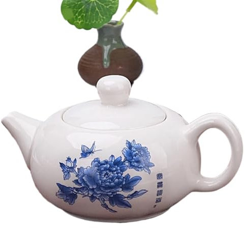 VVCPVDXCI Tetera pintada a mano de 180 ml con filtro de cerámica para arte de té, porcelana blanca, manga superior, juego de té hecho a mano