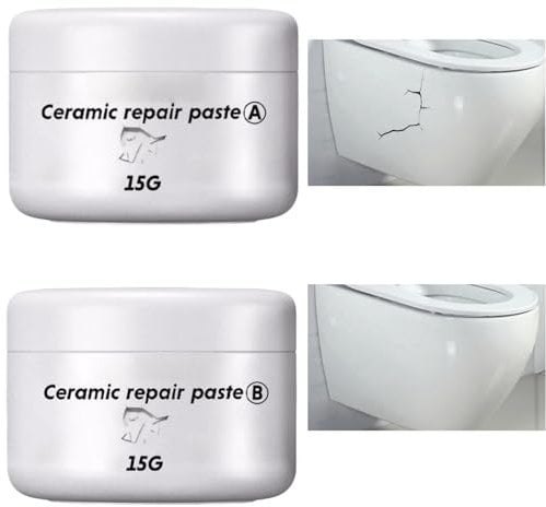 30G Porcelain Crack Repair Paste - Small Hole, Chip Filler, A and B Mix - Bath White - Sink