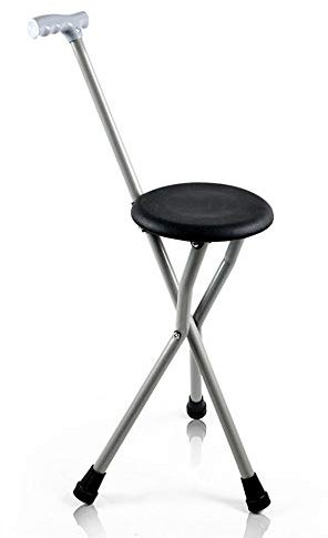 Gehstock mit Sitz, Aluminiumlegierung, Krückenstuhl, Stativ, Gehstock, Hocker, alter Mann, leicht, zusammenklappbar, rutschfest, Jahrestag