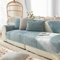 FASCINATDECO Sofa Überzug, Samt Sofabezug 1/2/3/4 Sitzer, Sofaschoner rutschfest, Couch überzug L Form Sofaüberwurfe, Sofa Sitzkissenbezug, Waschbar Couchbezug (Hellblau,90x210cm)