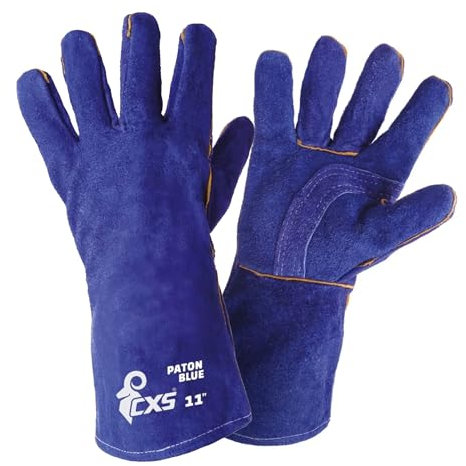 CXS PATON BLUE verstärkte Lederhandschuhe, perfekt zum Grillen, Kamin, Herd, Schweißen, Metallarbeiten, Gartenarbeiten, schützen die Hände vor hohen Temperaturen, stark, langlebig und bequem, Größe 11