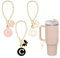 SHIXPIOV Buchstaben-Anhänger für Stanley-Cup, Perlenkette, Zubehör, Stanley-Cup, Initialen-Anhänger für Griff, Wasserflasche, Schmuck, Becher, Name-ID,Round Letter mit Schmetterling (3 Stück, C)