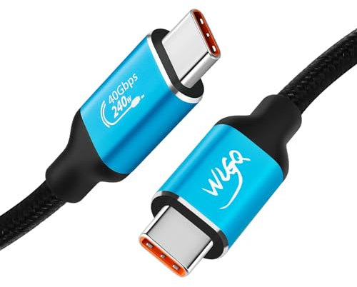 WLGQ Usb4 Câble De Données, USB C à USB C Câble De Transfert De Données 40gbps, Transmission De Puissance 240w,1M