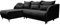 Ares Meble Links Ecksofa mit Schlaffunktion Cameron - Modernes L-Sofa 3 sitzer - Wohnzimmer Sofa - Kleine Sofa mit Bettkasten - Solider Rahmen - Samt - Schwarz