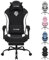 Stoff Gaming-Stuhl für Erwachsene, PC Computersessel mit Fußstütze, ergonomischer Videospielstuhl, Rückenlehne und Sitzhöhe verstellbar, Drehstuhl für Erwachsene mit Lendenwirbelstütze, bis zu 150 kg