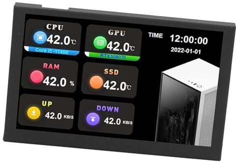 Monitor Pequeño, Mini Monitor Tipo C, Monitor de Datos de PC Secundario, con Interfaz Fácil de Usar, Resolución de 5 Pulgadas, 800 X 480, Mini Pantalla Portátil IPS USB para