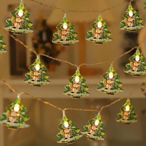 Eledreme lichterkette schneemann Weihnachtsbaum, 3m 20 led weihnachtsdeko innen Lichtervorhang außen, Warmweiß, batterie für Party, Weihnachten, Balkon