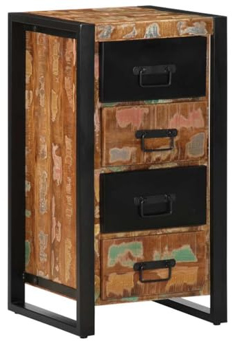 vidaXL Cassettiera Multicolore 40x40x75 cm Legno Massello di Recupero