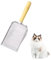 Weenwill Pelle à Litière pour Chat en Métal avec Poignée en Bois Pelle à Sable à Tamis pour Chat Litière Agglomérante