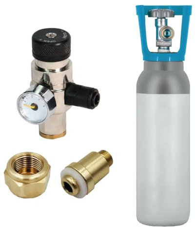 Kit gasatura – Bombola Co2 in acciaio ricaricabile 2Kg + Riduttore di pressione