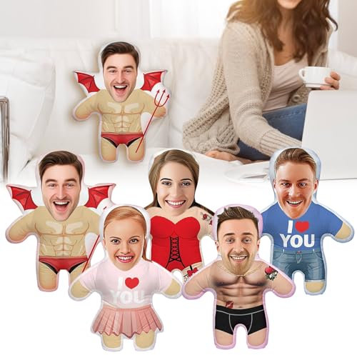Changtai Personalisiert Kissen mit eigemen Foto, Lusitiges Fotogeschenk mit individuellem Bild, 3D Bedrucken Doppelseitige Selbst Gestalten Foto-Kissen Geschenke für Freunde Lieben