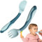 Tyinerc Cuillère Et Fourchette Bébé - Cuillère Et Fourchette En Silicone Pour L'alimentation,Set Manger Ergonomique Premiers Repas Garçons Filles Sevrage Nourriture Solide Garderie