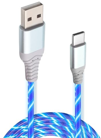 Voltrique 2M Light Up USB C Charger Cable 60W Fast Charging Type C Cable