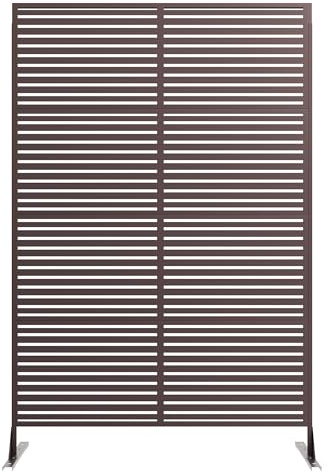Garvee Panneau de clôture décoratif en métal – Cloison autoportante, antirouille, design à volutes, installation emboîtable – Marron – 72'' – Long Clauses, brown