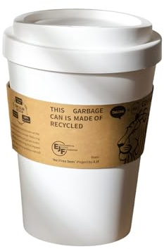 Mekalero Stylish Coffee Cup Waste Basket Swing Top Dustbin Strong and Compact for Multiple Room Decor Swing Lid Coffee Cup Bin
