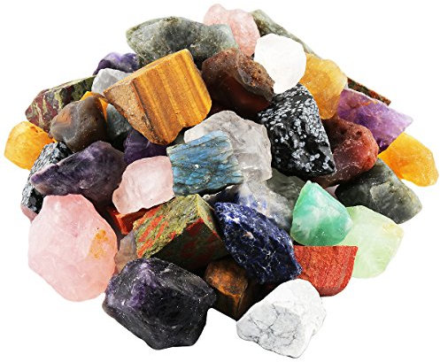 mookaitedecor Mischfarbe Steine Rohstück, Mineral Edelsteine für Familie/Büro/Garten/Aquarium Dekoration Schmückung, Kristall Reiki & Heilung (460g)