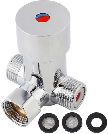 Válvulas de grifo, Fydun G1/2 Válvula mezcladora de agua fría caliente Mezclador termostático Control de temperatura para grifo automático para muchos tubos domésticos o comerciales