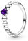 Pandora Sterling silver ring with purple crystal
