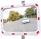 Verkehrsspiegel rechteckig 60x40cm mit Reflektoren wetterbeständig unzerbrechlich inkl. Halterung