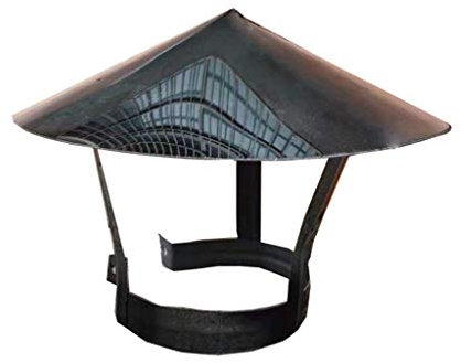 DZDZXQG Kaminverkleidung Edelstahl, Enddachverkleidung zum Leiten der Lüftungskappe Regenhut Schwarz, 140 mm