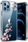 Handyhülle Kompatibel mit iPhone 12 Pro Max, Ultra Dünn Durchsichtige TPU und Kratzern Hülle für iPhone 12 Pro Max 6,7 Zoll, Cover Transparent mit Motiv Blumen Schützt vor Stößen Case - Pfirsichblüte