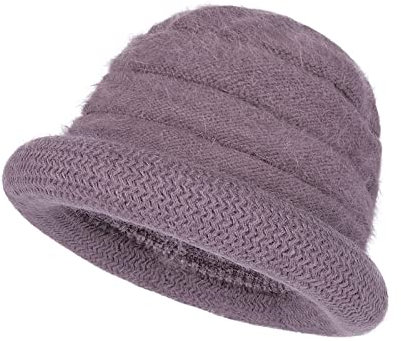 Damenhut Warm Filzmütze Winter Wintermütze Damen Wollmütze Filz Fedora Hut Elegant Winterhut Einfarbig Topfhut Winddicht Damenmütze Winddicht Glockehut Outdoor Fischerhut Schneedicht Wollhut Wandern