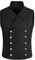 Allthemen Herren Weste mit Stehkragen Anzugweste Zweireihig Westen Gothic Vintage Vest Steampunk Hochzeit Party Schwarz S