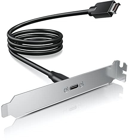 GRAUGEAR Adaptador USB-C Tipo-C de 20 Gbps para Panel Frontal, Cable de extensión para Placa Base, Conector USB-C a USB3.2 Tipo-E Clave A de 20 Pines con Soporte PCIe, 23,6 [G-AD-ETC-10G]