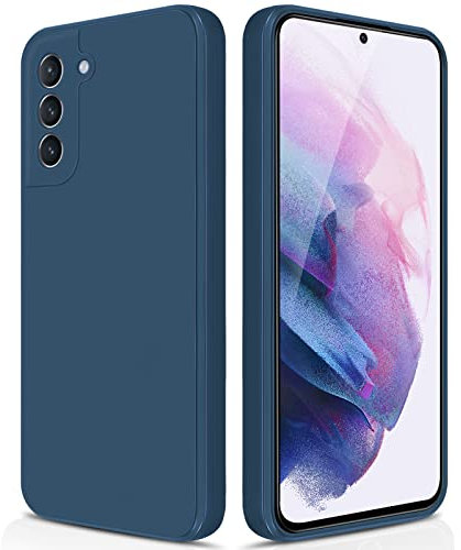 GiiYoon Hülle Kompatibel mit Samsung Galaxy S21 Plus, Hochwertiges Liquid Silicone Case, Rundumschutz Handyhülle, Kratzfestes Weiches Mikrofaserfutter- Blau