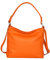AmbraModa GL35 - Damen Handtasche Schultertasche Umhängetasche aus genarbtem Rindsleder (Orange)