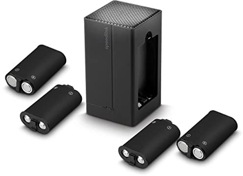 Speedlink JUIZZ USB Dual Charger Ladegerät für Xbox Controller Akku - Xbox Series X, Xbox Series S, Xbox One, mit 4 wiederaufladbaren leistungsstarken Akkus, Spielzeit bis zu 32 Stunden, schwarz