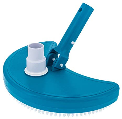 U.S. Pool Supply Half Moon Manueller Pool-Staubsaugerkopf für überirdische Pools über dem Boden, beschwert - Schwenkschlauchanschluss 3,8 cm 3,2 cm, Stangengriff-Bodenbürsten, Reinigungsvinyl-Liner
