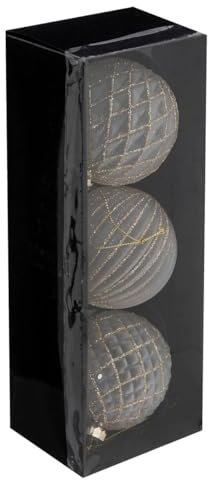 FEERIC LIGHTS & CHRISTMAS Christbaumkugeln Bois de Rose 3er-Set aus Glas D 8 cm