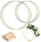 Metallringe zum Basteln,3-teiliges Set Metallring mit Fuß, Dekoring mit Fuß 20CM+10CM Holzständer Kranz Metallring für DIY Traumfänger, Hochzeitsdekorationen und Weihnachtsbasteleien (Gold, 20cm+10cm)